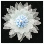 Layered Organza Flowers - BLUE 