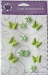 3D Sparkly Garden Brads - Green - 6 Packages