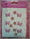3D Sparkly Garden Brads - Pink