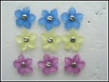 3D Frosted Floral Brads Assorted
