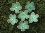 Sparkled Flowers - GREEN - 6 Packages