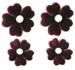 Vintage Poppies with Pearl Brads - BURGUNDY 