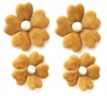 Vintage Poppies with Pearl Brads - CAMEL 