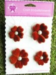 Vintage Poppies with Pearl Brads - CINNAMON 