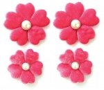 Vintage Poppies with Pearl Brads - PINK 