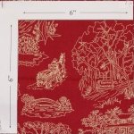 Leaving Riverton Toile off white on red
