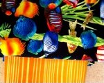 Fabric Kits- Tropical Fish on black/ Ombre yellow