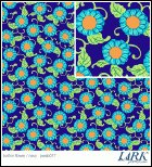 LARK by Amy Butler Button Flowers in Navy