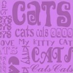 0167-2 *Caterwauling*  Tonal Pinkish-purple Cat Words 