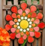 Dahlia Wool Applique Candle Mat