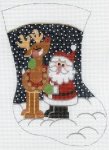 Rudolf & Santa mini stocking