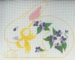 Sitting Bunny with Violets
