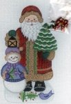 Santa with Tree and Snowman