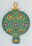 Christmas Ball, Aqua, Gold, Purple, & Red