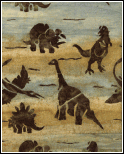 Dinosaurs Natural/Brown by Benartex