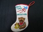 Baby's First Christmas Mini Stocking-QR60