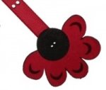 MISS OVAL RED LEATHER PURSE HANDLES 24