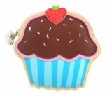 Chocolate Strawberry Cupcake Dicut Coin Purse