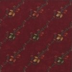 Cattails & Clover Floral Leaf Stripe on Burgundy