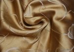 803 Exquisite Liquid Gold Jacquard Silk Fabric Trailing Vine Floral Damask Reversible Drapery Fabric