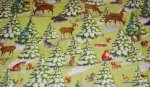 Retro Vintage Style Winter Wonderland Wildlife Christmas Modern Cotton Quilt Fabric LM16