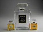 Factice Coco Chanel Factice Perfume Display Bottle Emerald Cut Stopper with TWO addition Chanel Parfum Bottles with Parfum JH133