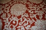 DSO132 Thomas Paul Scandinavian Modern Floral Graphic Silouhette Large Scale Bold Heavy Cotton Linen Fabric Cinnabar
