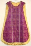 Ecclesiastical Antique 1800's Chasuble Vestment Priest Silk Brocade with Ribbon Orphrey 19th Century d4jmf