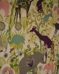 Jungle Elephant Sloth Animal Nursery Print Linen Cotton Fabric Drapery Fabric LDSO503