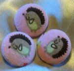 Set of 3 Large Hedgehog Japanese Style Soft Flannel Fabric Buttons 1 1/8