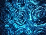 Satin Rose Flower Applique Swirl Turquoise Fabric Apparel Fabric Event Fabric