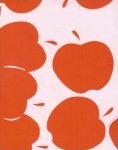 Oilcloth Bright Red Apple Print Vinyl Classic Oilcloth Vintage Style $9.99 per yard OC100