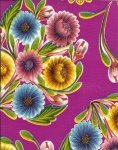 Oilcloth Bright Magenta Purple Pink Floral Mexico Print Vinyl Classic Oilcloth Vintage Style $9.99 per yard OC104