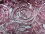 Satin Rose Flower Applique Apparel Fabric Event Fabric Rose Pink KOS002