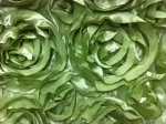 Satin Rose Flower Applique Apparel Fabric Event Fabric Celadon Green KOS003