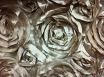 Satin Rose Flower Applique Apparel Fabric Event Fabric Champagne KOS006