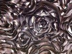 Satin Rose Flower Applique Apparel Fabric Event Fabric Chocolate Brown KOS013