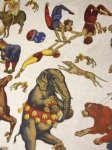 CIRCUS Hand Print on Linen Home Decorating Fabric Curtain Fabric UPH Fabric Linen Fabric $39 per yard!  DLSO500