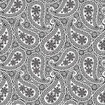 Print Concepts - Tuxedo Paisley B/W on White