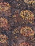 Anthology Batik Print - Dk. Grey with Yellow Flowers