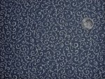 Cream Scroll on Navy - 7605-0110