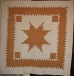 LONE STAR ANTIQUE QUILT, ochre and white