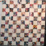 DECO ONE PATCH VINTAGE PIECED QUILT, one terrific print