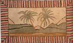 TWO PALMS ANTIQUE HOOKED RUG 
