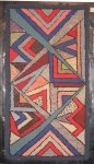 ART DECO GEOMETRIC VINTAGE HOOKED RUG