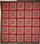 CONCENTRIC SQUARES ANTIQUE QUILT, bold graphic 