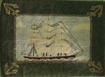 SAILING SHIP ANTIQUE HOOKED RUG