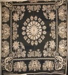 HARRY TYLER FOR MARIA RUSSELL NY STATE ANTIQUE JACQUARD COVERLET