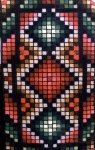 OMBRE'D INCH SQUARES ANTIQUE HOOKED RUG