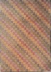 STRAIGHT FURROW PASTEL SQUARES ANTIQUE HOOKED RUG